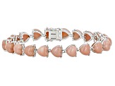 Pre-Owned Pink Opal Rhodium Over Sterling Silver Bracelet 8mm