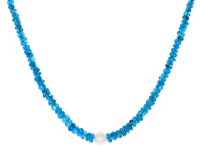 Pre-Owned Neon Apatite Rhodium Over Sterling Silver Necklace