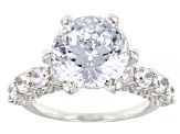 Pre-Owned White Cubic Zirconia Platinum Over Sterling Silver Ring 10.27ctw