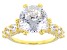Pre-Owned White Cubic Zirconia 18k Yellow Gold Over Sterling Silver Ring 10.27ctw