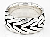 Pre-Owned Sterling Silver Oxidized 10mm Wheat Design Ring