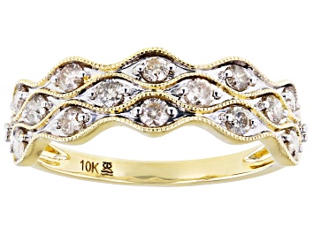 Picture of Pre-Owned Diamond 10k Yellow Gold Band Ring 0.50ctw