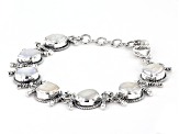 Pre-Owned White Cultured Freshwater Pearl Sterling Silver Bracelet