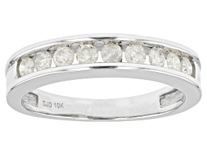 Pre-Owned White Diamond 10k White Gold Band Ring 0.50ctw