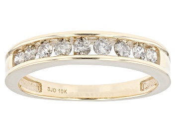 Picture of Pre-Owned White Diamond 10k Yellow Gold Band Ring 0.50ctw
