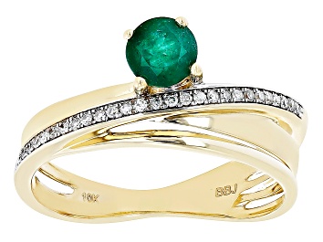 Picture of Pre-Owned Green Emerald 10k Yellow Gold Ring 0.55ctw