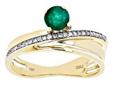 Pre-Owned Green Emerald 10k Yellow Gold Ring 0.55ctw