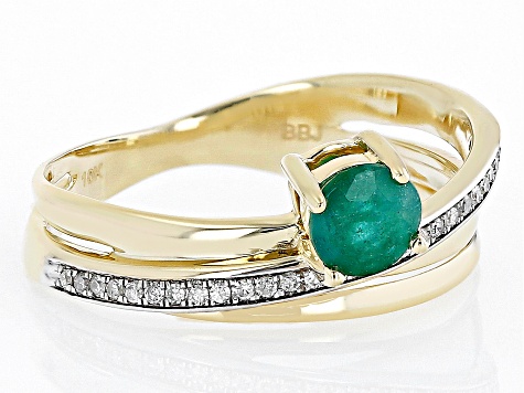 Pre-Owned Green Emerald 10k Yellow Gold Ring 0.55ctw