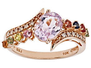 Pre-Owned Pink Kunzite 10k Rose Gold Band Ring 1.32tw