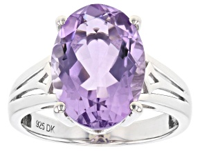 Pre-Owned Lavender Amethyst Rhodium Over Sterling Silver Solitaire Ring