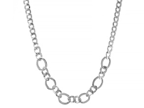 Pre-Owned Sterling Silver 20 Inch Hollow Open Link Necklace