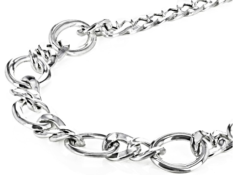 Pre-Owned Sterling Silver 20 Inch Hollow Open Link Necklace