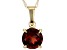 Pre-Owned Red Garnet 10k Yellow Gold Pendant With Chain 0.88ct