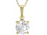 Pre-Owned White Zircon 10k Yellow Gold Pendant With Chain 0.94ct