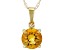 Pre-Owned Yellow Citrine 10k Yellow Gold Pendant With Chain 0.60ct