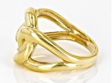 Pre-Owned 18k Yellow Gold Over Sterling Silver Graduated Curb Ring