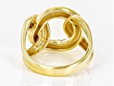 Pre-Owned 18k Yellow Gold Over Sterling Silver Graduated Curb Ring