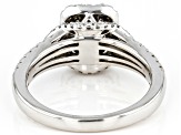 Pre-Owned White Diamond 14k White Gold Halo Ring 1.00ctw