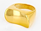 Pre-Owned 18k Yellow Gold Over Bronze Concave Ring