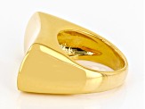 Pre-Owned 18k Yellow Gold Over Bronze Concave Ring