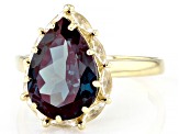 Pre-Owned Blue Lab Created Alexandrite 10k Yellow Gold Ring 4.60ctw