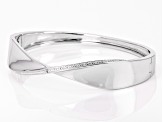 Pre-Owned White Diamond Accent Rhodium Over Bronze Bangle Bracelet