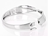 Pre-Owned White Diamond Accent Rhodium Over Bronze Bangle Bracelet