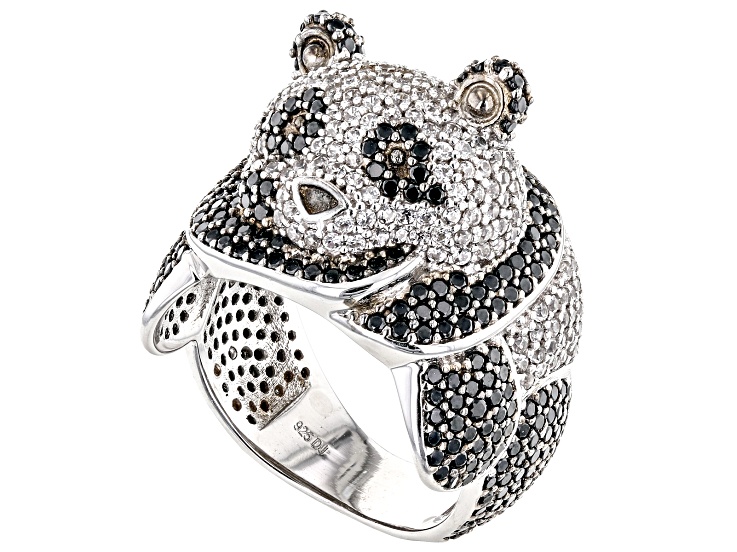 ＼半額SALE／ Pre-Owned Black Spinel With White Zircon Rhodium Over 自転車本体