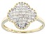 Pre-Owned Candlelight Diamonds™ 10k Yellow Gold Cluster Ring 0.55ctw
