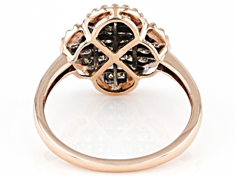 Pre-Owned Candlelight Diamonds™ 10k Rose Gold Cluster Ring 0.55ctw