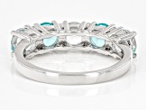 Pre-Owned Blue Aquamarine Rhodium Over Sterling Silver Band Ring 2.47ctw