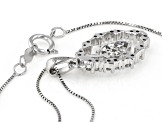 Pre-Owned White Diamond 10K White Gold Cluster Pendant With Chain 0.40ctw