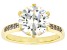 Pre-Owned Strontium Titanate And White Zircon 18k Yellow Gold Over Sterling Silver Ring 4.7