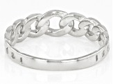 Pre-Owned Sterling Silver Graduated Curb Band Ring