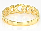 Pre-Owned 18k Yellow Gold Over Sterling Silver Graduated Curb Band Ring