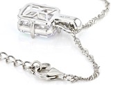 Pre-Owned Aurora Borealis And White Cubic Zirconia Rhodium Over Sterling Silver Pendant With Chain 1