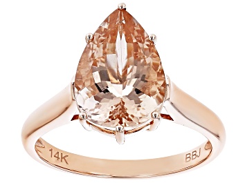 Picture of Pre-Owned Peach Morganite 14k Rose Gold Ring 2.97ct