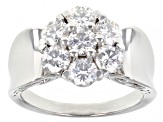 Pre-Owned Moissanite Platineve Cluster Ring 1.61ctw DEW