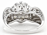 Pre-Owned Moissanite Platineve Cluster Ring 1.61ctw DEW