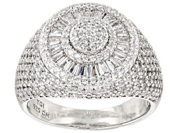 Pre-Owned White Cubic Zirconia Platinum Over Sterling Silver Ring 3.99ctw
