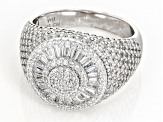 Pre-Owned White Cubic Zirconia Rhodium Over Sterling Silver Ring 3.22ctw