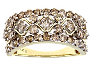 Pre-Owned Champagne Diamond 10k Yellow Gold Band Ring 1.50ctw