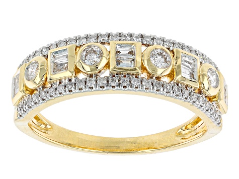 Pre-Owned White Diamond 14k Yellow Gold Band Ring 0.50ctw