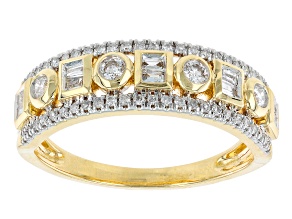 Pre-Owned White Diamond 14k Yellow Gold Band Ring 0.50ctw