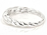 Pre-Owned Sterling Silver Ribbed Band Ring