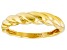 Pre-Owned 18k Yellow Gold Over Sterling Silver Ribbed Band Ring