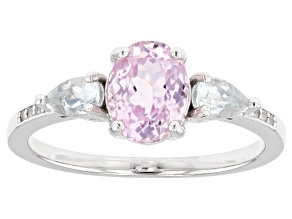 Pre-Owned Pink Kunzite Rhodium Over Silver Ring 1.76ctw