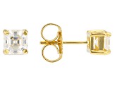 Pre-Owned Moissanite 14k Yellow Gold Over Silver Ring, Stud Earrings, and Pendant with Chain Set 1.2