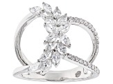 Pre-Owned White Diamond 14k White Gold Open Design Ring 1.25ctw