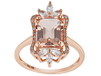 Picture of Pre-Owned Peach Morganite 14k Rose Gold Ring 2.97ctw
